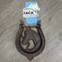 Cast "Horseshoe" Door Knocker *gc, rust, stains, rubs, scratches
