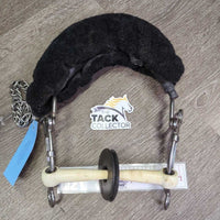 Soft Flexi Mullen Mouth Combi Hackamore, chain, sheepskin Nose *vgc, clean, mnr dirt, stains, hair & rubs, curled velcro, NO Chin Strap
