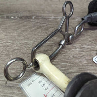 Soft Flexi Mullen Mouth Combi Hackamore, chain, sheepskin Nose *vgc, clean, mnr dirt, stains, hair & rubs, curled velcro, NO Chin Strap
