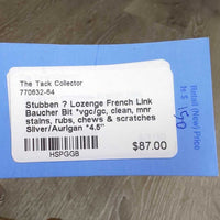 Lozenge French Link Baucher Bit *vgc/gc, clean, mnr stains, rubs, chews & scratches
