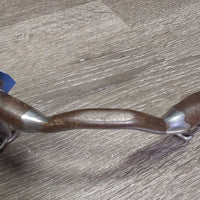 Med/Narrow High Port Tongue Relief Sweet Iron SS Pelham, chain *vgc, clean, residue, scuffs & scratches
