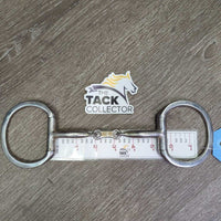 Thin Curved French Link Eggbutt Bit, tiny flat center bar *gc, dirty, scratches, scuffs, stains, residue
