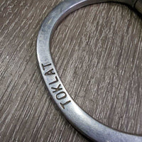Thin Curved French Link Eggbutt Bit, tiny flat center bar *gc, dirty, scratches, scuffs, stains, residue
