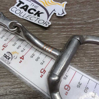 Thin Curved French Link Eggbutt Bit, tiny flat center bar *gc, dirty, scratches, scuffs, stains, residue
