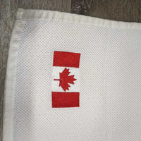 Non Slip Top & Bottom Dressage Saddle Pad, Canada Flag, fleece *gc, dingy/stains, clean
