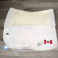 Non Slip Top & Bottom Dressage Saddle Pad, Canada Flag, fleece *gc, dingy/stains, clean
