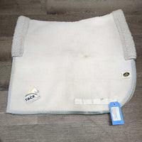 Non Slip Dressage Saddle Pad, fleece lined top *gc, clean, stains, puckered lining, clumpy, dingy, loose lining, hair, rubs, pills
