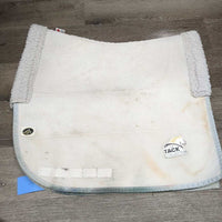 Non Slip Dressage Saddle Pad, fleece lined top *gc, clean, stains, puckered lining, clumpy, dingy, loose lining, hair, rubs, pills
