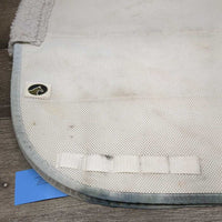 Non Slip Dressage Saddle Pad, fleece lined top *gc, clean, stains, puckered lining, clumpy, dingy, loose lining, hair, rubs, pills
