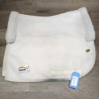 Non Slip Dressage Saddle Pad, fleece lined top *gc, clean, stains, puckered lining, clumpy, dingy, loose lining, hair, rubs, pills, marker, older

