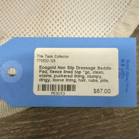 Non Slip Dressage Saddle Pad, fleece lined top *gc, clean, stains, puckered lining, clumpy, dingy, loose lining, hair, rubs, pills, marker, older
