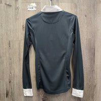 LS Sun Show Shirt, 1/4 Snap Up, Snap Collar, Mesh Sleeves *vgc, puckered collar & cuffs
