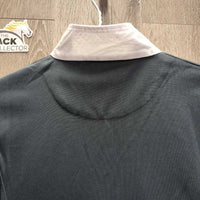 LS Sun Show Shirt, 1/4 Snap Up, Snap Collar, Mesh Sleeves *vgc, puckered collar & cuffs
