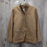 Hvy Quilt Fleece Lined Jacket, Snaps *vgc, older? mnr puckers, hairy lining
