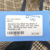 Hvy Mesh Fly Sheet, 2 legs *vgc/gc, clean, mnr hair, tears, pulls, unstitched back seam

