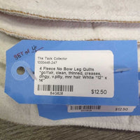 4 Fleece No Bow Leg Quilts *gc/fair, clean, thinned, creases, dingy, v.pilly, mnr hair
