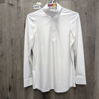 LS Sun Show Shirt, 1/3 Snap Up, Snap Collar, Mesh Sleeves *vgc/xc, mnr collar crinkles, stains & seam puckers
