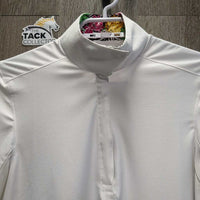 LS Sun Show Shirt, 1/3 Snap Up, Snap Collar, Mesh Sleeves *vgc/xc, mnr collar crinkles, stains & seam puckers
