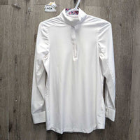 LS Sun Show Shirt, 1/3 Snap Up, Snap Collar, Mesh Sleeves *vgc/gc, cuff & collar puckers, mnr snags, dingy?
