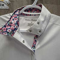 LS Sun Show Shirt, 1/3 Snap Up, Snap Collar, Mesh Sleeves *vgc/gc, cuff & collar puckers, mnr snags, dingy?
