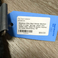 Med Winter Blanket Liner, 2 Legs *gc/vgc, clean, mnr faded, rubs, repair & stains, marker, sm holes
