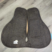 Shimmable Felt Round Endurance Saddle Pad, cut out, x6 1/3" shims *gc, dirt, residue, hairy, rubs, scuffs, stains, scratches
