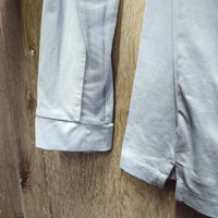 LS Sun Shirt, 1/4 zip up, mesh sleeves *gc, older, rubs, mnr snags, pills, linty & fading logo
