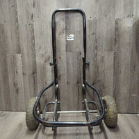 Folding Muck Bucket Cart *NO Bucket, gc, scrapes, rubs, rusty, peeling, scratches, dirty, v.good tires
