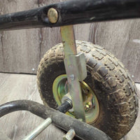 Folding Muck Bucket Cart *NO Bucket, gc, scrapes, rubs, rusty, peeling, scratches, dirty, v.good tires
