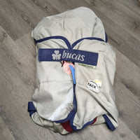 Rain Sheet, fleece lined, detach neck *gc, repairs, hair, clean, hairy, threads, peeling, faded, stains, sm holes, mnr wpf
