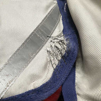 Rain Sheet, fleece lined, detach neck *gc, repairs, hair, clean, hairy, threads, peeling, faded, stains, sm holes, mnr wpf
