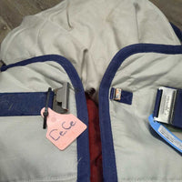 Rain Sheet, fleece lined, detach neck *gc, repairs, hair, clean, hairy, threads, peeling, faded, stains, sm holes, mnr wpf
