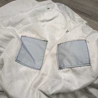 Rain Sheet, fleece lined, detach neck *gc, repairs, hair, clean, hairy, threads, peeling, faded, stains, sm holes, mnr wpf

