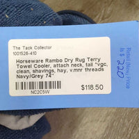 Terry Towel Cooler, attach neck, tail *vgc, clean, shavings, hay, v.mnr threads
