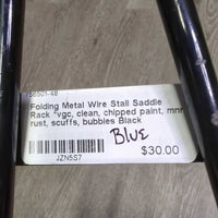 Folding Metal Wire Stall Saddle Rack *vgc, clean, chipped paint, mnr rust, scuffs, bubbles
