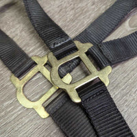 Nylon Breakaway Halter, leather crown, snap *vgc, clean, mnr faded, rubs, snags, scuffs, dry leather
