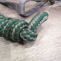 Fleece Padded Nylon Halter, adj, snap, braided nylon lead rope *vgc, mnr dirt, hair, rubs, pills, faded?
