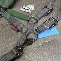 Fleece Padded Nylon Halter, adj, snap, braided nylon lead rope *vgc, mnr dirt, hair, rubs, pills, faded?
