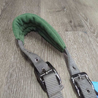 Fleece Padded Nylon Halter, adj, snap, braided nylon lead rope *vgc, mnr dirt, hair, rubs, pills, faded?
