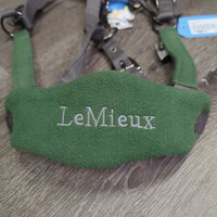 Fleece Padded Nylon Halter, adj, snap, braided nylon lead rope *vgc, mnr dirt, hair, rubs, pills, faded?
