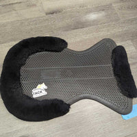 "Gel NS-S Classic-S cut-out flat" Non Slip Silicone Half Pad, Fleece Rolled Edge *vgc, mnr rubs, scrapes, hair & dirt
