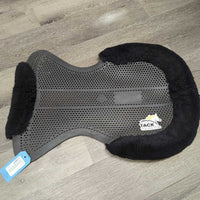 "Gel NS-S Classic-S cut-out flat" Non Slip Silicone Half Pad, Fleece Rolled Edge *vgc, mnr rubs, scrapes, hair & dirt
