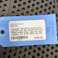 "Gel NS-S Classic-S cut-out flat" Non Slip Silicone Half Pad, Fleece Rolled Edge *vgc, mnr rubs, scrapes, hair & dirt
