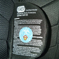 JUNIORS Small Cell Eventing Safety Vest, Laces *01/2019 *gc, rubs, snags, pills, thin/holey edges
