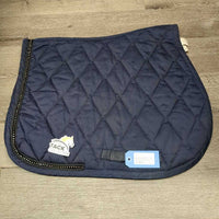 Quilt Jumper Saddle Pad, Bling Piping *gc, clean, hairy, sparkley, v.puckered, faded & rubbed edges
