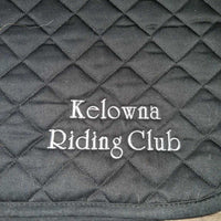 Quilt Dressage Saddle Pad "Kelowna Riding Club" *xc/vgc, clean, hairy, sparkley, mnr residue
