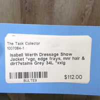 Dressage Show Jacket *vgc, edge frays, mnr hair & dirt?stains
