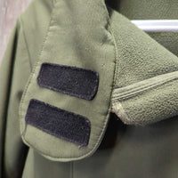 Soft Shell Jacket, Fleece Lined, Velcro Collar *gc/fair, clean, mnr clumpy, rubs, pills, snags

