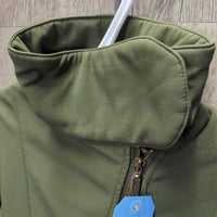 Soft Shell Jacket, Fleece Lined, Velcro Collar *gc/fair, clean, mnr clumpy, rubs, pills, snags
