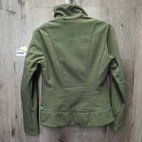 Soft Shell Jacket, Fleece Lined, Velcro Collar *gc/fair, clean, mnr clumpy, rubs, pills, snags

